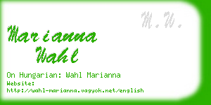 marianna wahl business card